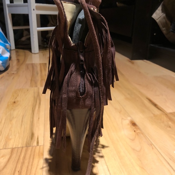 Bebe brown fringe high heels - Picture 2 of 4